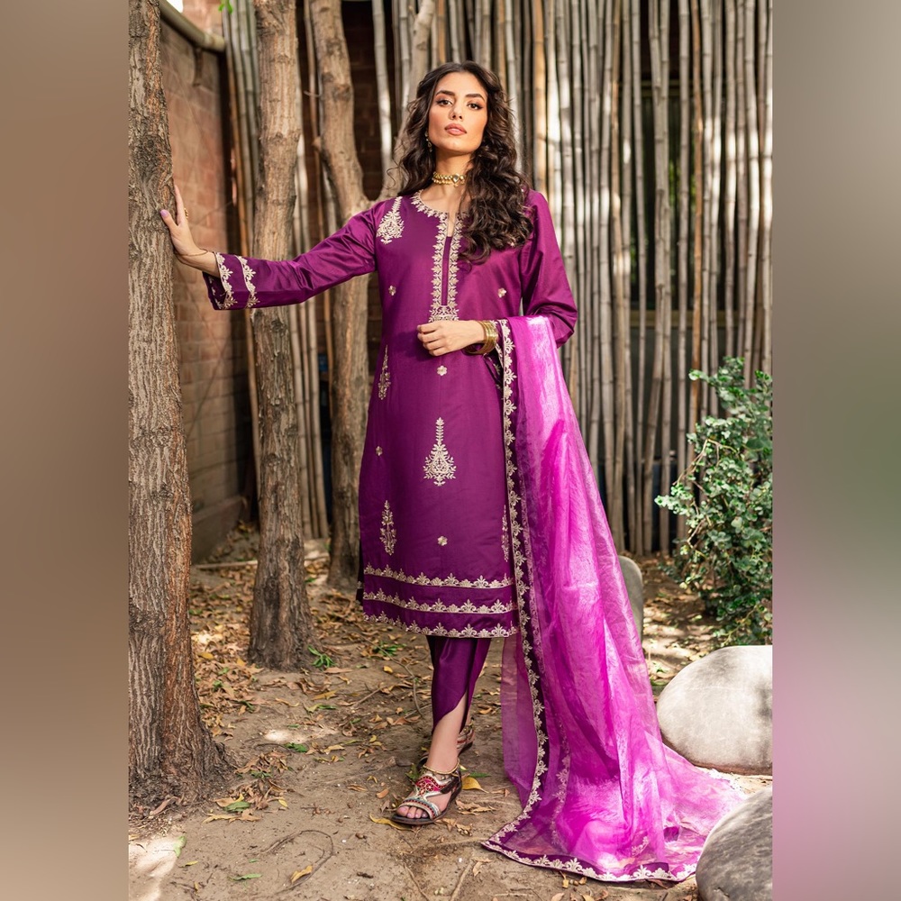 Pakistani 3pc Embroidered Shalwar kameez